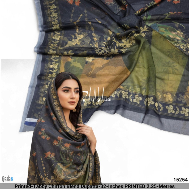 Printed-Tabby Chiffon Blend Dupatta-32-Inches PRINTED 2.25-Metres