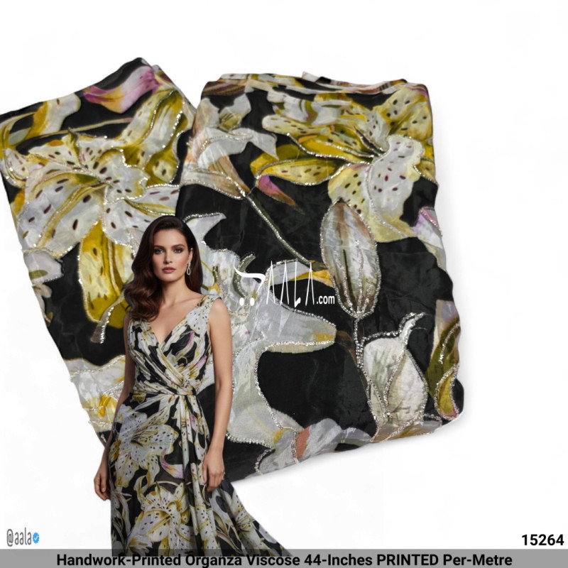 Handwork-Printed Silk Viscose 44-Inches PRINTED Per-Metre