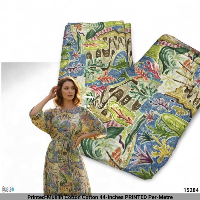 Printed-Muslin Cotton Cotton 44-Inches PRINTED Per-Metre
