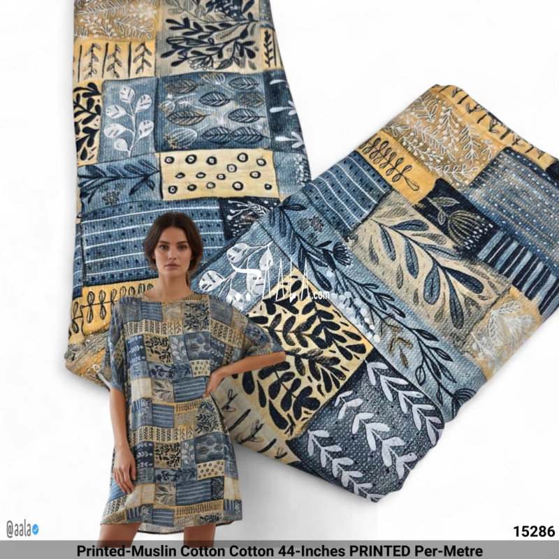 Printed-Muslin Cotton Cotton 44-Inches PRINTED Per-Metre