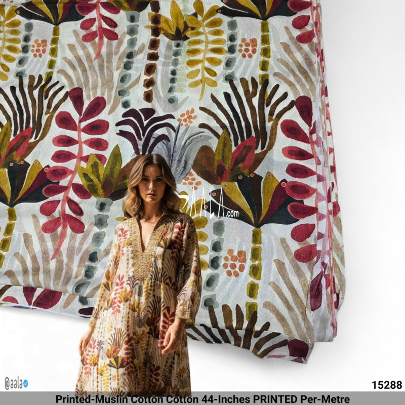 Printed-Muslin Cotton Cotton 44-Inches PRINTED Per-Metre