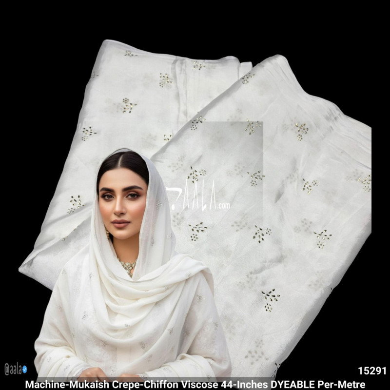 Machine-Mukaish Crepe-Chiffon Viscose 44-Inches DYEABLE Per-Metre