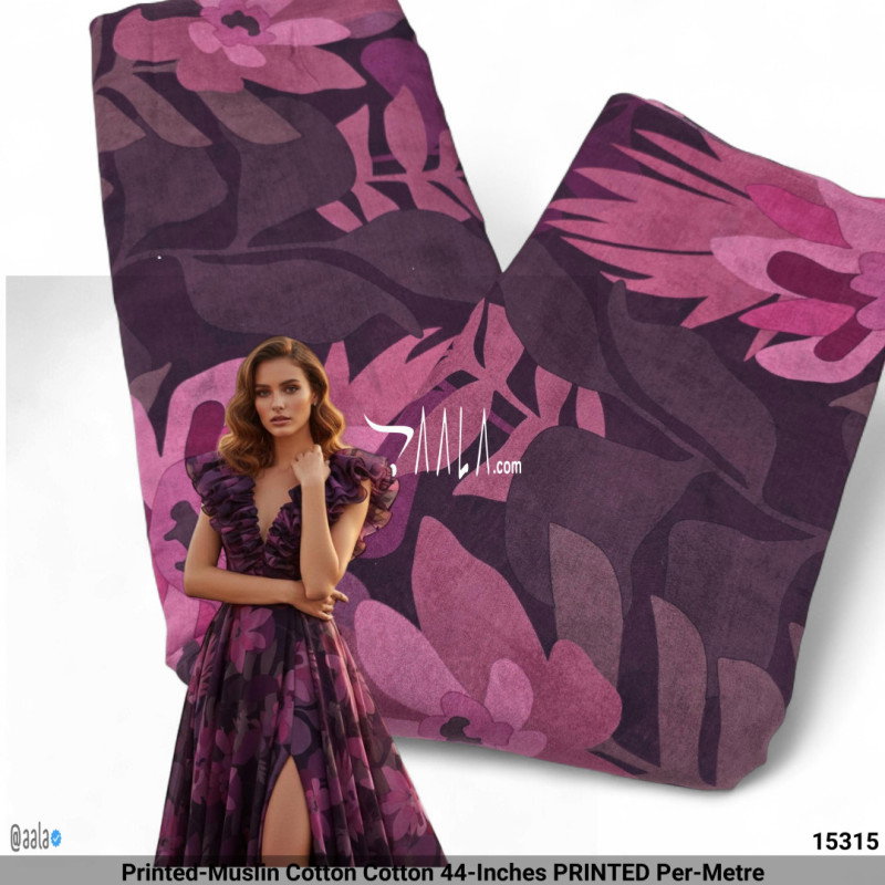 Printed-Muslin Cotton Cotton 44-Inches PRINTED Per-Metre