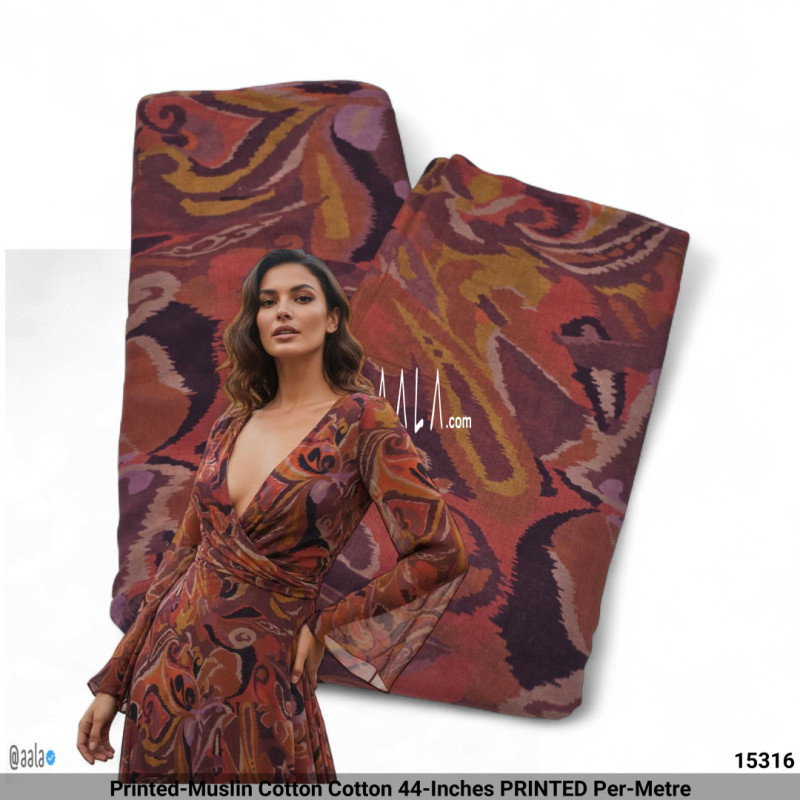 Printed-Muslin Cotton Cotton 44-Inches PRINTED Per-Metre