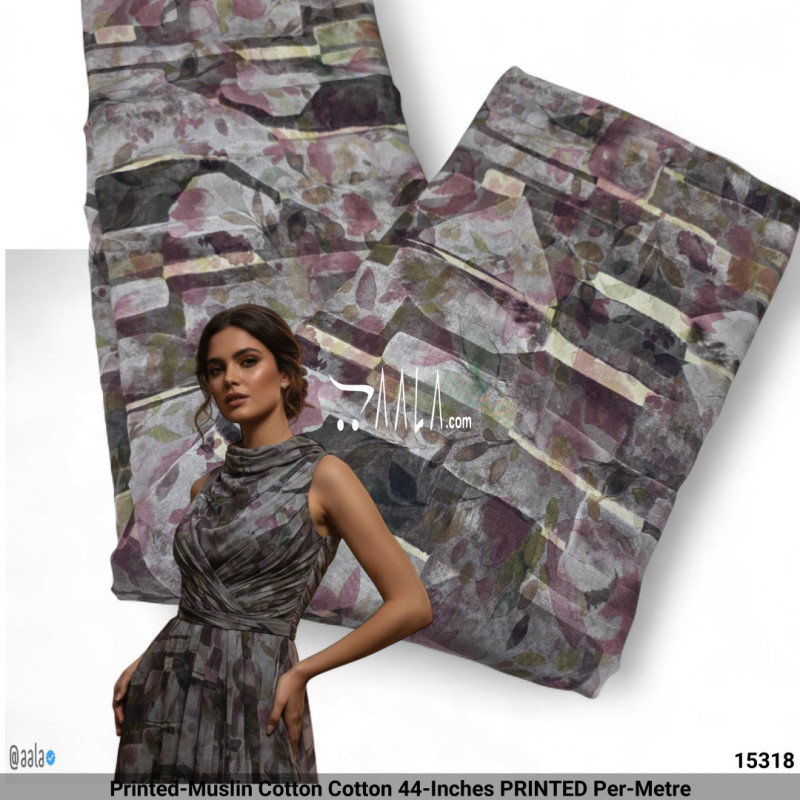 Printed-Muslin Cotton Cotton 44-Inches PRINTED Per-Metre