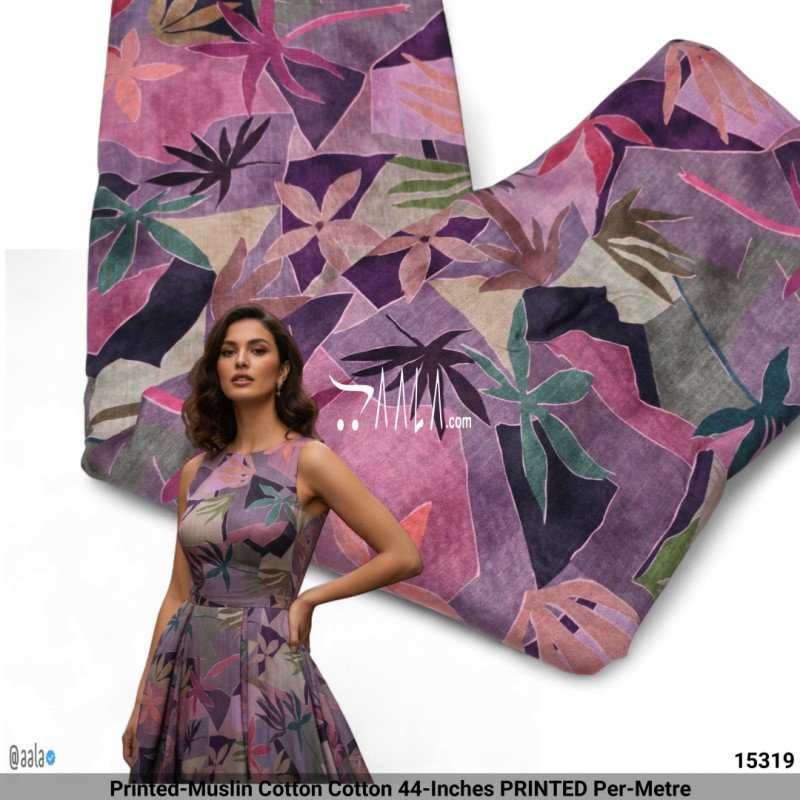 Printed-Muslin Cotton Cotton 44-Inches PRINTED Per-Metre