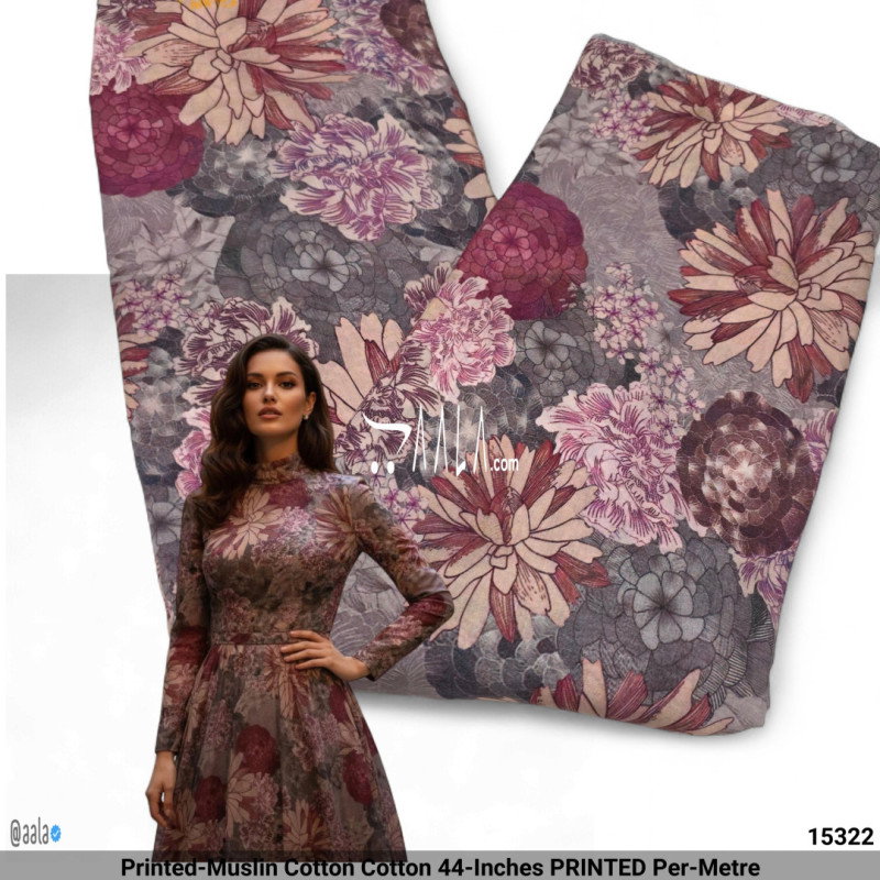 Printed-Muslin Cotton Cotton 44-Inches PRINTED Per-Metre