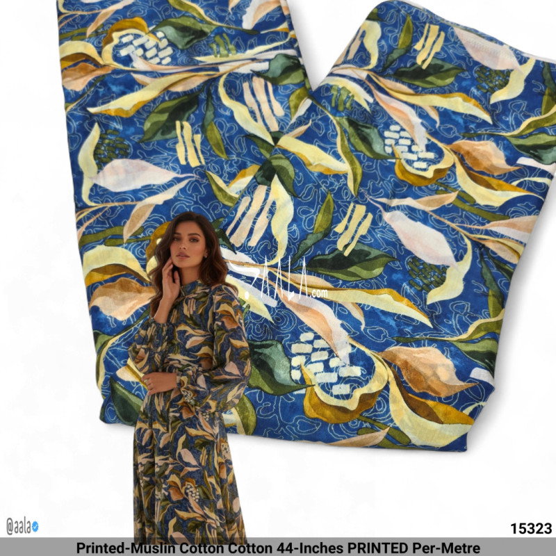 Printed-Muslin Cotton Cotton 44-Inches PRINTED Per-Metre