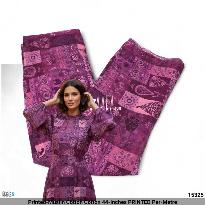 Printed-Muslin Cotton Cotton 44-Inches PRINTED Per-Metre
