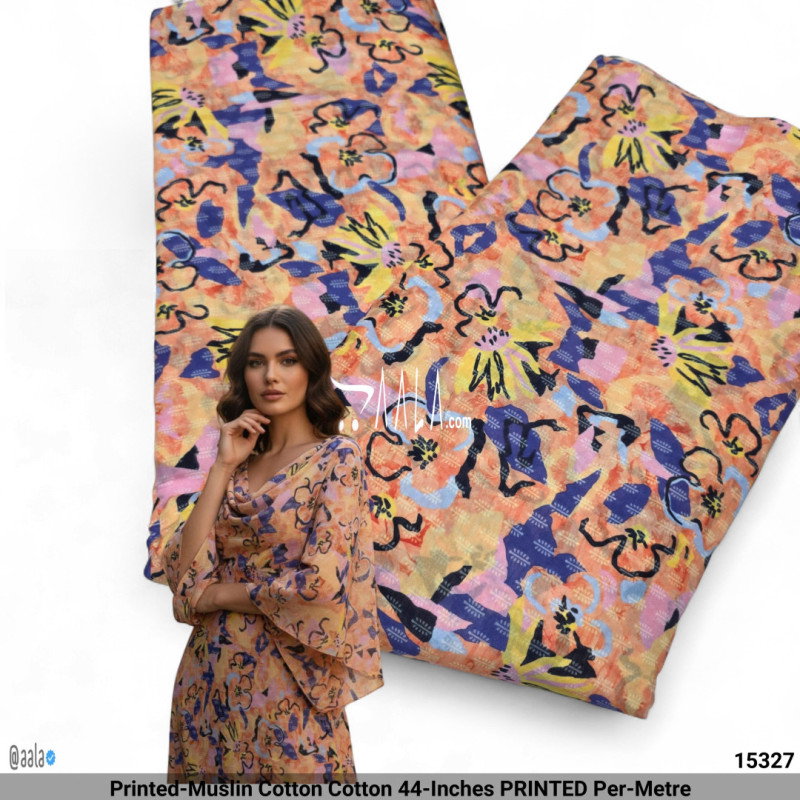 Printed-Muslin Cotton Cotton 44-Inches PRINTED Per-Metre