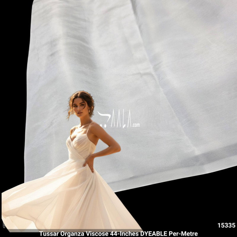 Tussar Organza Viscose 44-Inches DYEABLE Per-Metre
