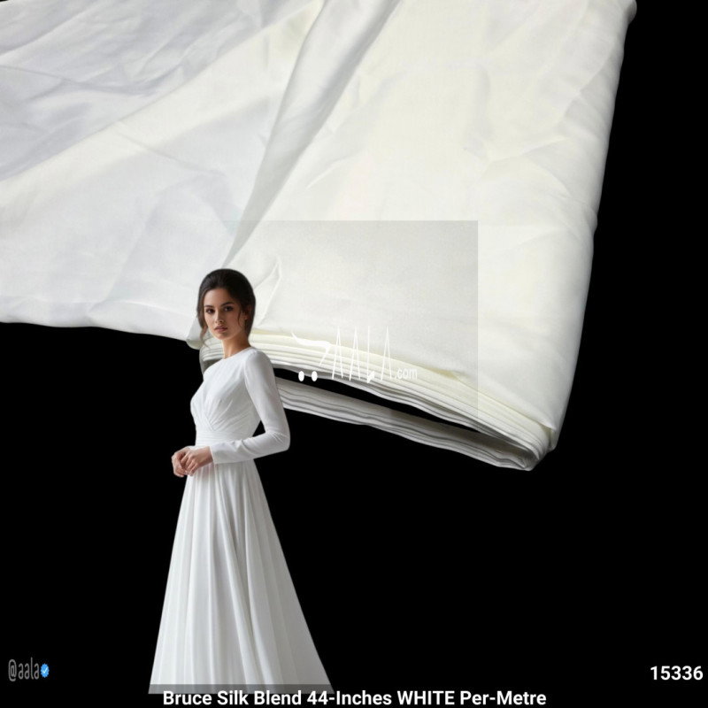 Bruce Silk Blend 44-Inches WHITE Per-Metre