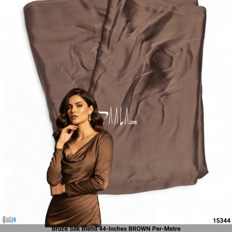 Bruce Silk Blend 44-Inches BROWN Per-Metre