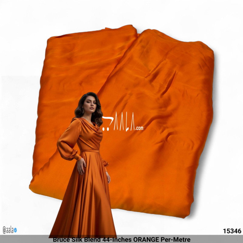 Bruce Silk Blend 44-Inches ORANGE Per-Metre