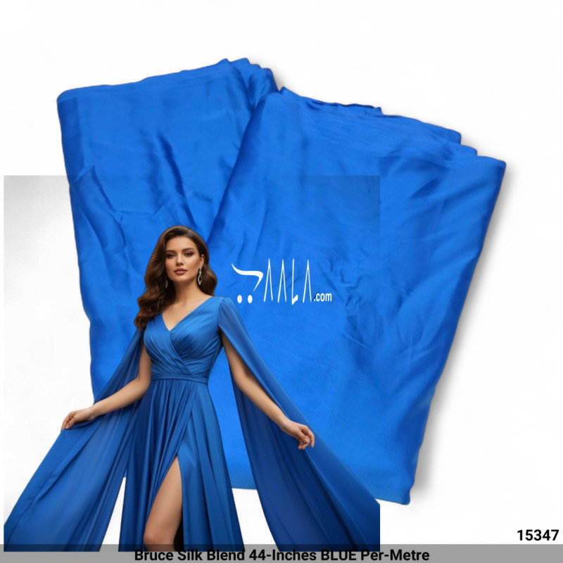 Bruce Silk Blend 44-Inches BLUE Per-Metre