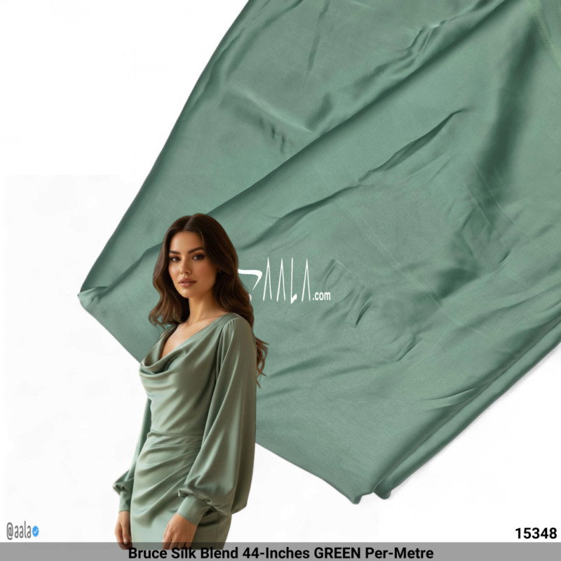 Bruce Silk Blend 44-Inches GREEN Per-Metre