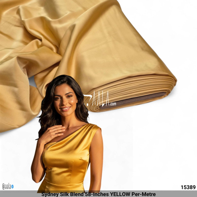 Sydney Silk Blend 58-Inches YELLOW Per-Metre