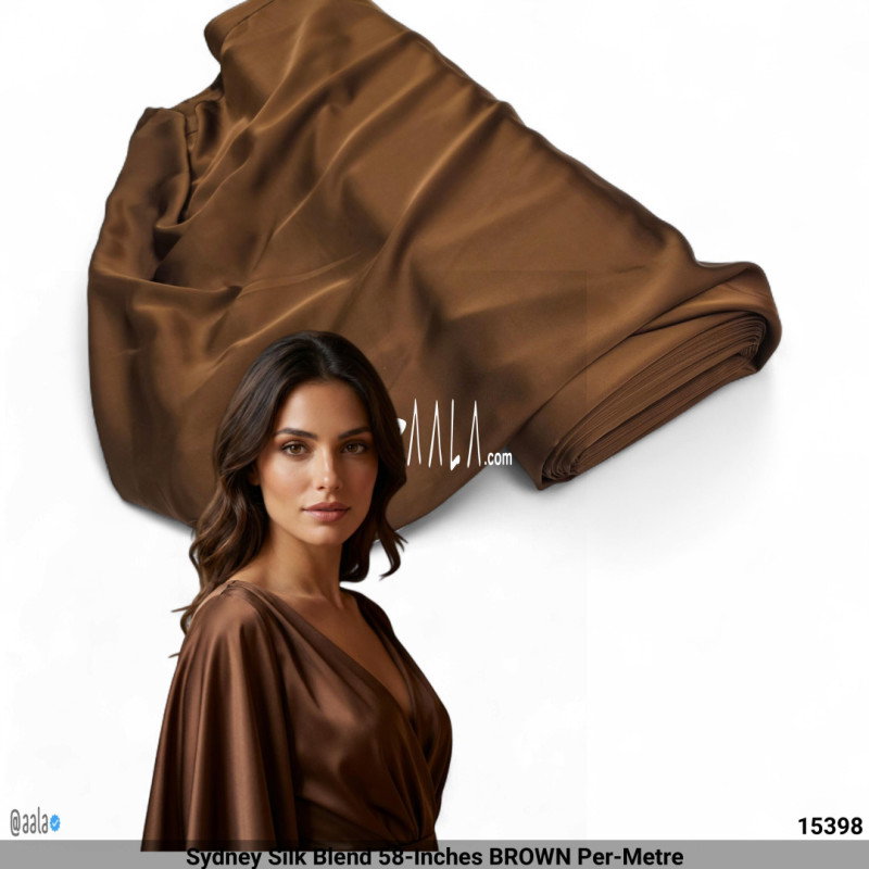 Sydney Silk Blend 58-Inches BROWN Per-Metre