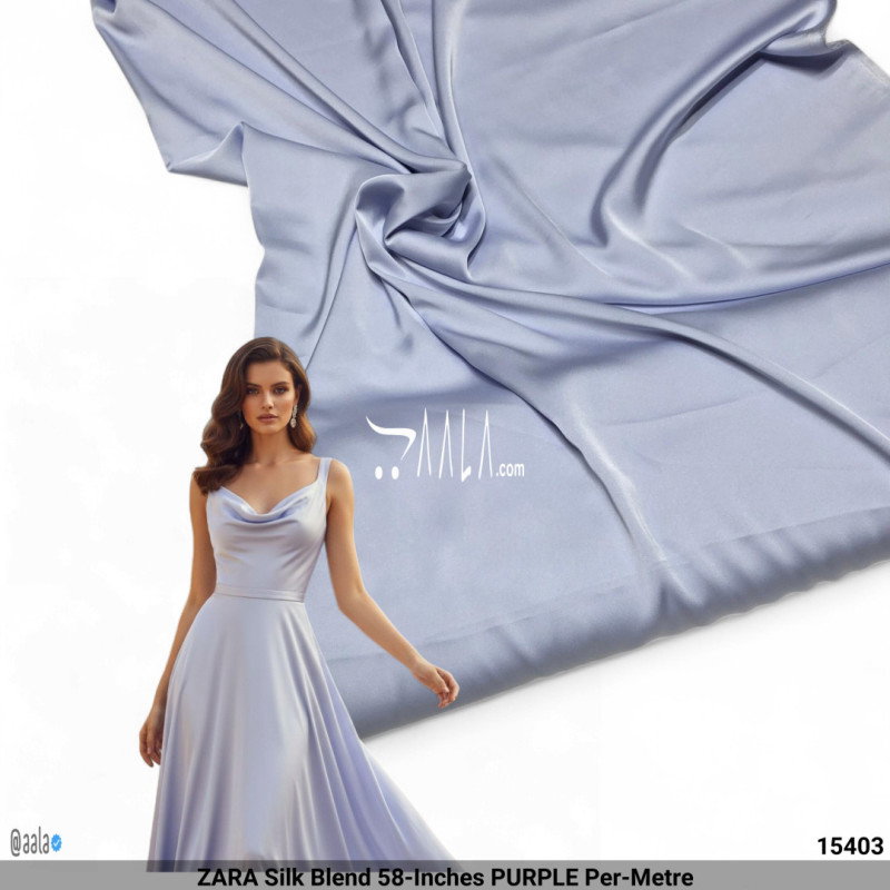 ZARA Silk Blend 58-Inches PURPLE Per-Metre
