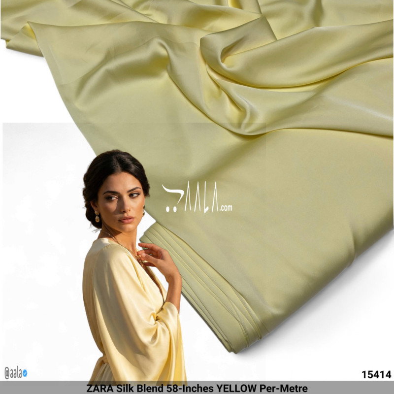 ZARA Silk Blend 58-Inches YELLOW Per-Metre