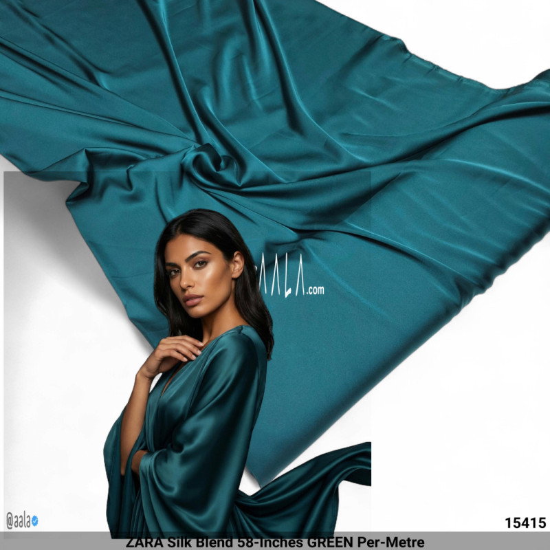 ZARA Silk Blend 58-Inches GREEN Per-Metre