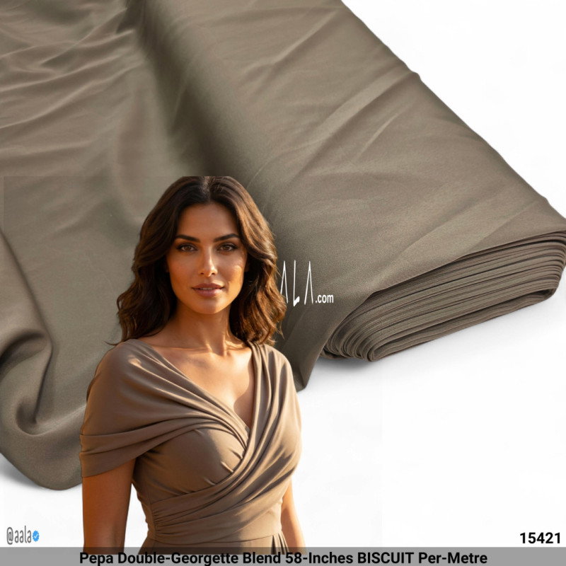 Pepa Double-Georgette Blend 58-Inches BISCUIT Per-Metre