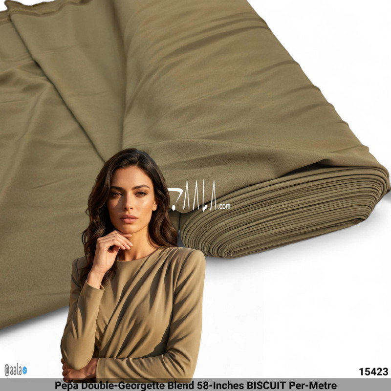 Pepa Double-Georgette Blend 58-Inches BISCUIT Per-Metre