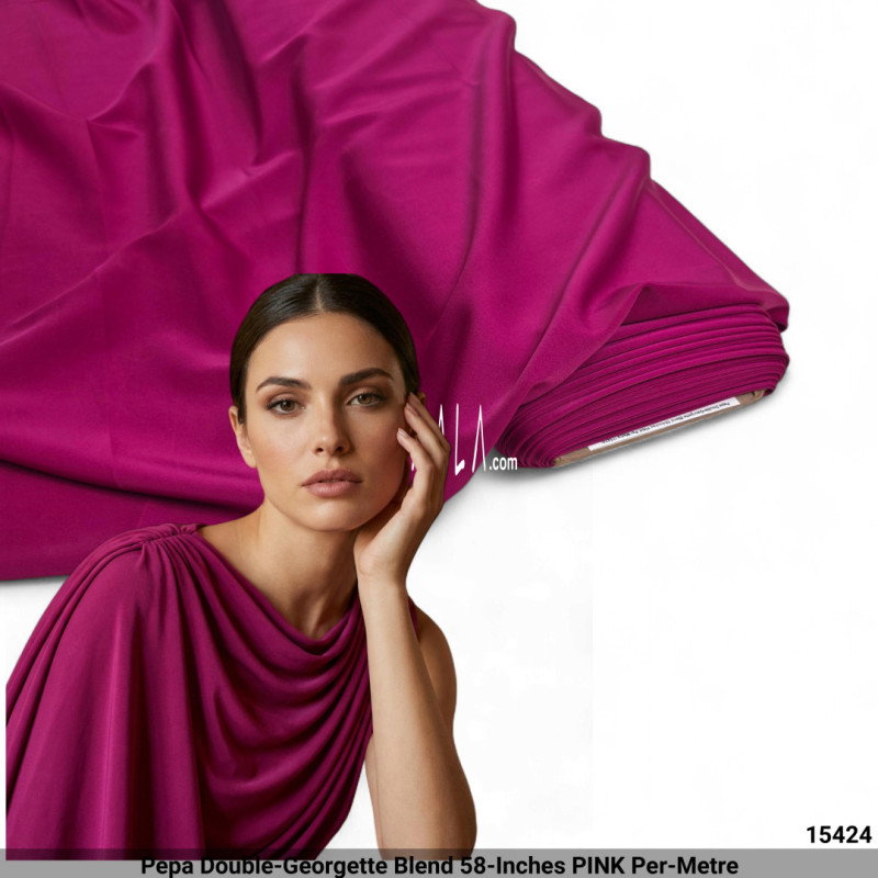 Pepa Double-Georgette Blend 58-Inches PINK Per-Metre