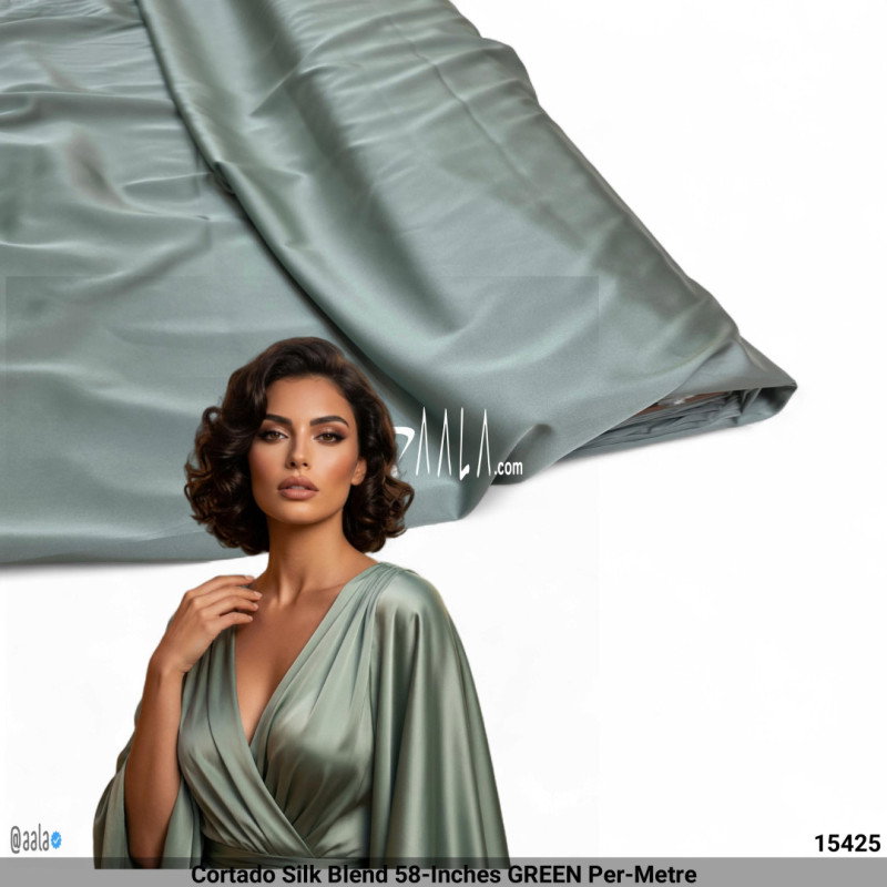 Cortado Silk Blend 58-Inches GREEN Per-Metre