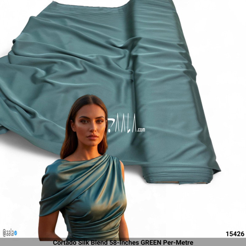 Cortado Silk Blend 58-Inches GREEN Per-Metre