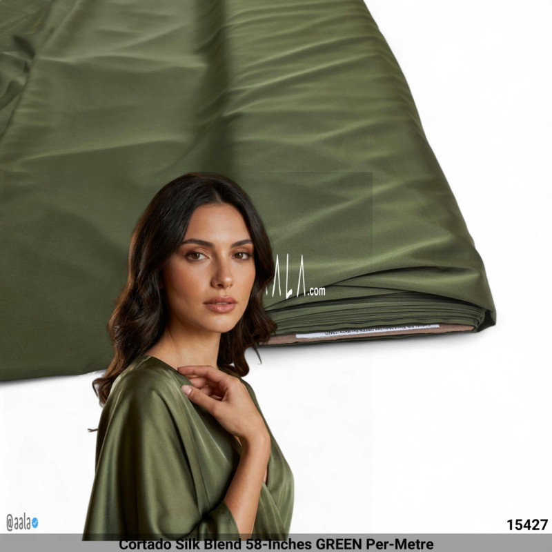 Cortado Silk Blend 58-Inches GREEN Per-Metre