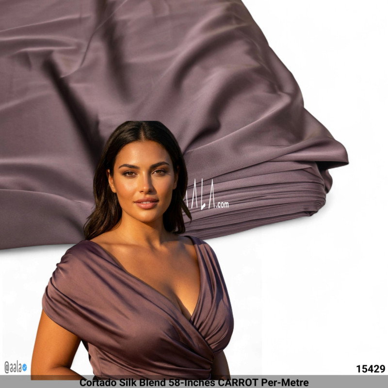Cortado Silk Blend 58-Inches CARROT Per-Metre