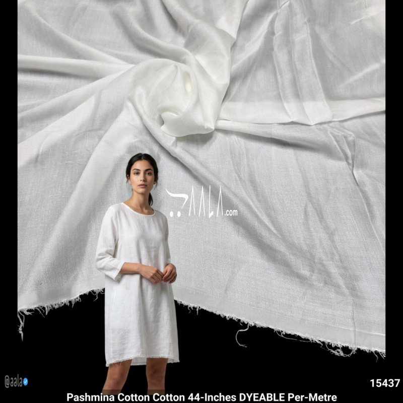 Pashmina Cotton Cotton 44-Inches DYEABLE Per-Metre