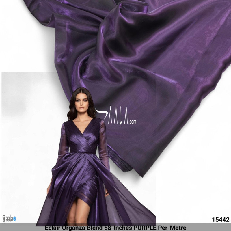 Eclair Organza Blend 58-Inches PURPLE Per-Metre