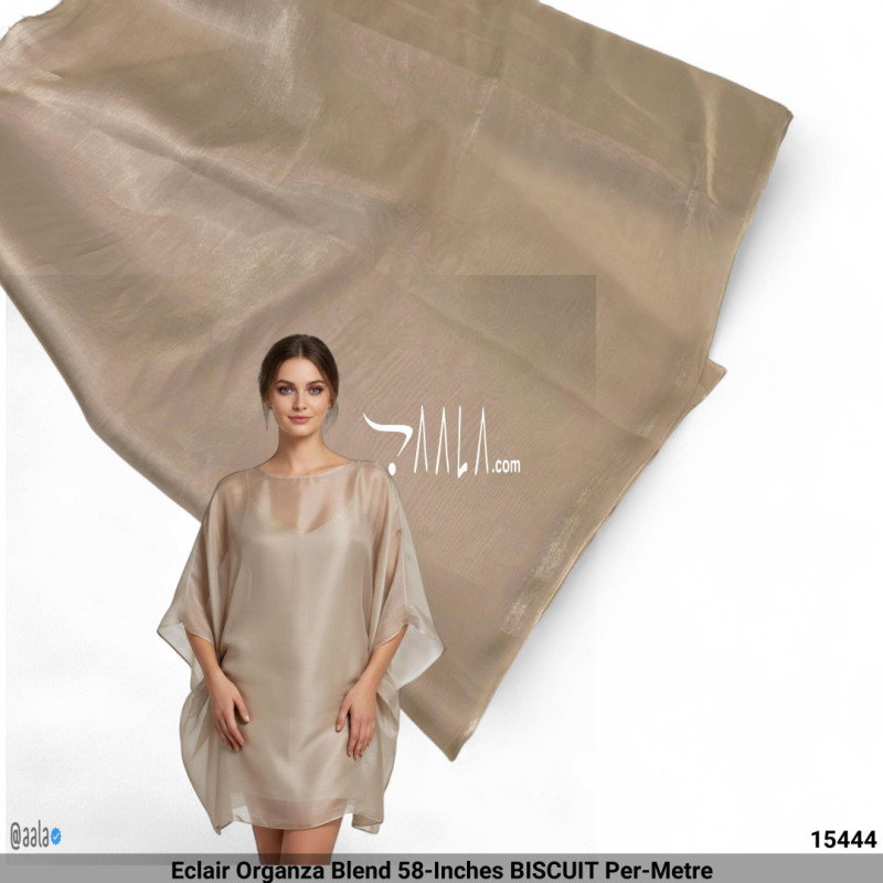 Eclair Organza Blend 58-Inches BISCUIT Per-Metre