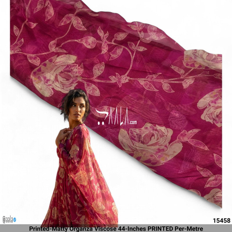 Printed-Matty Organza Viscose 44-Inches PRINTED Per-Metre