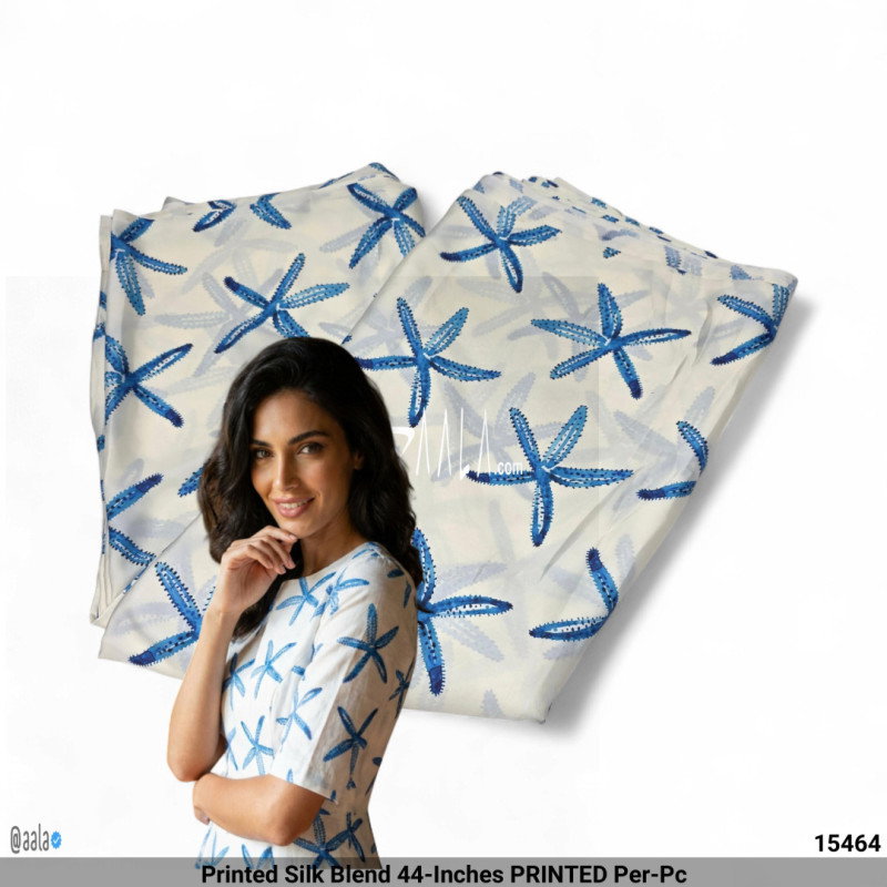 Printed Silk Blend 44-Inches PRINTED Per-Metre
