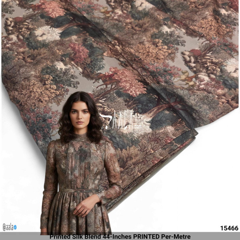 Printed Silk Blend 44-Inches PRINTED Per-Metre