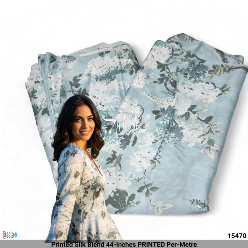 Printed Silk Blend 44-Inches PRINTED Per-Metre