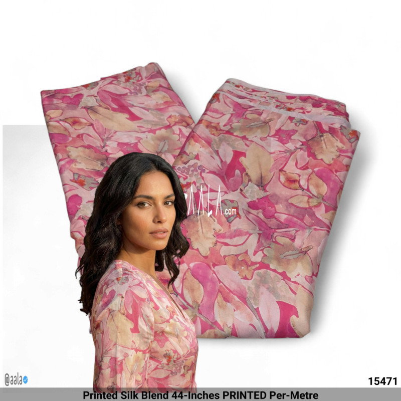 Printed Silk Blend 44-Inches PRINTED Per-Metre