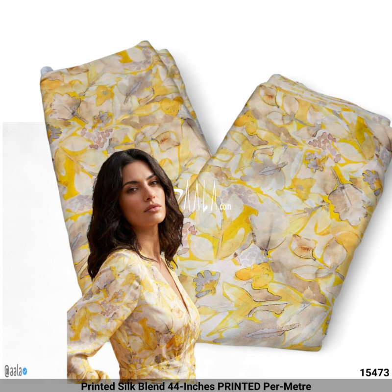 Printed Silk Blend 44-Inches PRINTED Per-Metre