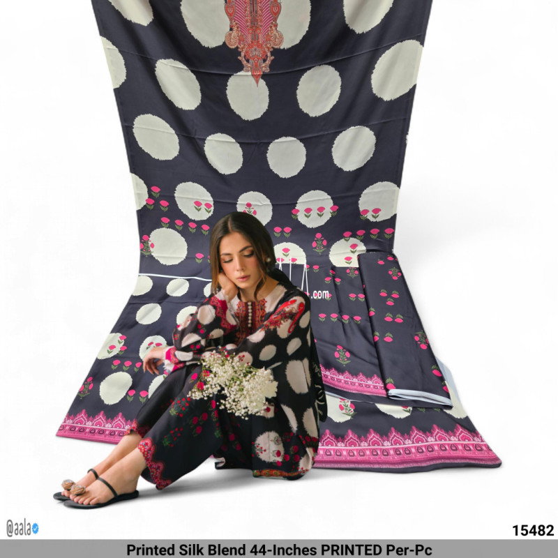 Printed Silk Blend 44-Inches PRINTED Per-Pc