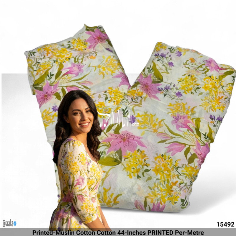 Printed-Muslin Cotton Cotton 44-Inches PRINTED Per-Metre