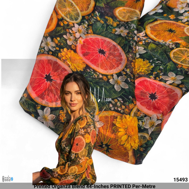 Printed Organza Blend 44-Inches PRINTED Per-Metre
