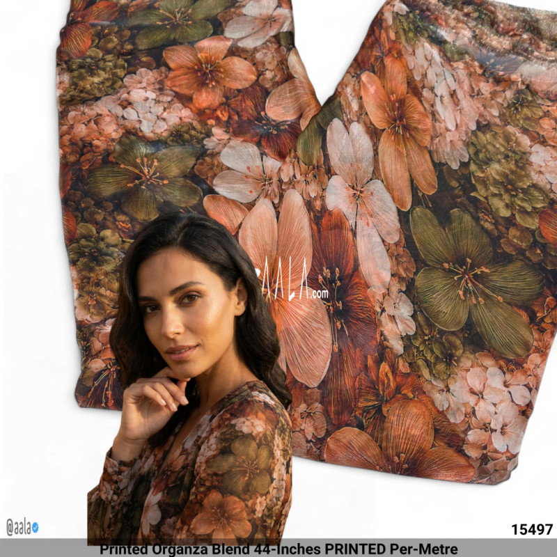 Printed Organza Blend 44-Inches PRINTED Per-Metre