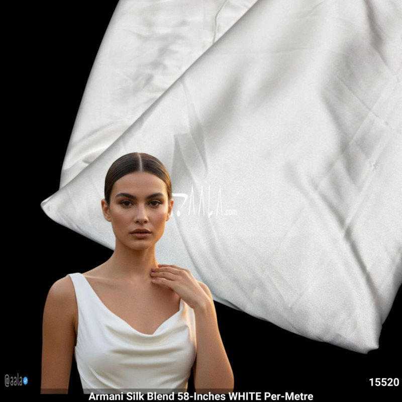 Armani Silk Blend 58-Inches WHITE Per-Metre