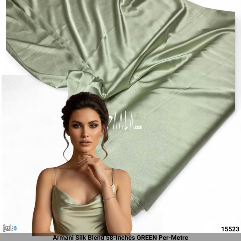 Armani Silk Blend 58-Inches GREEN Per-Metre