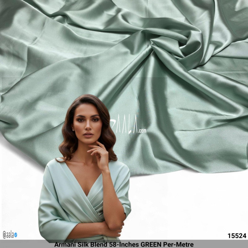 Armani Silk Blend 58-Inches GREEN Per-Metre