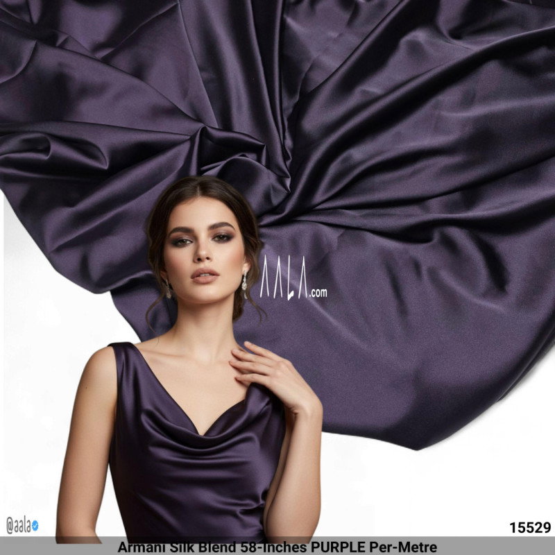 Armani Silk Blend 58-Inches PURPLE Per-Metre