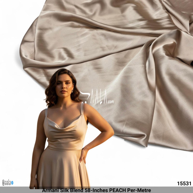 Armani Silk Blend 58-Inches PEACH Per-Metre